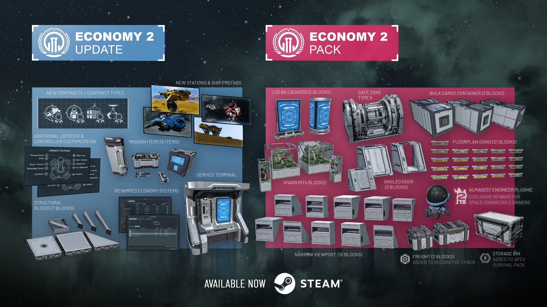 Space Engineers: Economy 2 Update & Pack Live Now! | Marek Rosa – dev blog